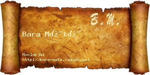 Bara Máté névjegykártya