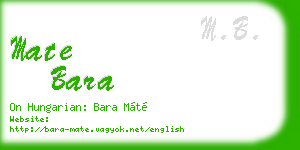 mate bara business card