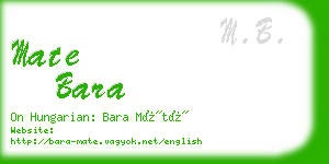 mate bara business card